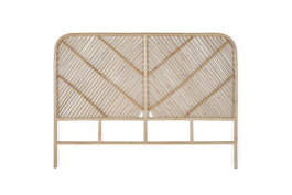 GINER Y COLOMER Cabecero de Ratán Natural 165 cm, Fabricado a Mano, 120 cm Alto, para Cama, Acabado en Color Natural